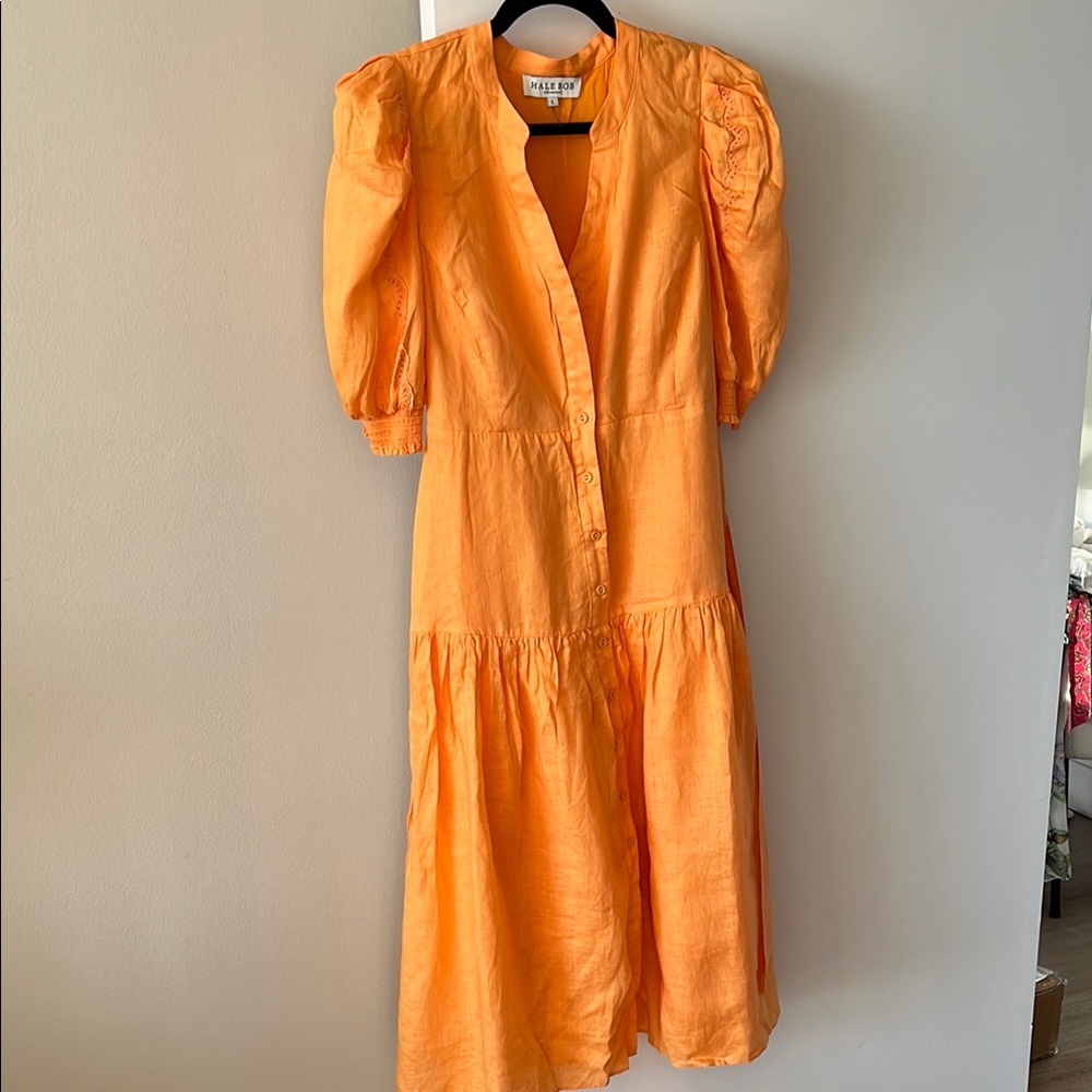 Halebob Colette Solid Linen Dress Size L - Picture 4 of 10